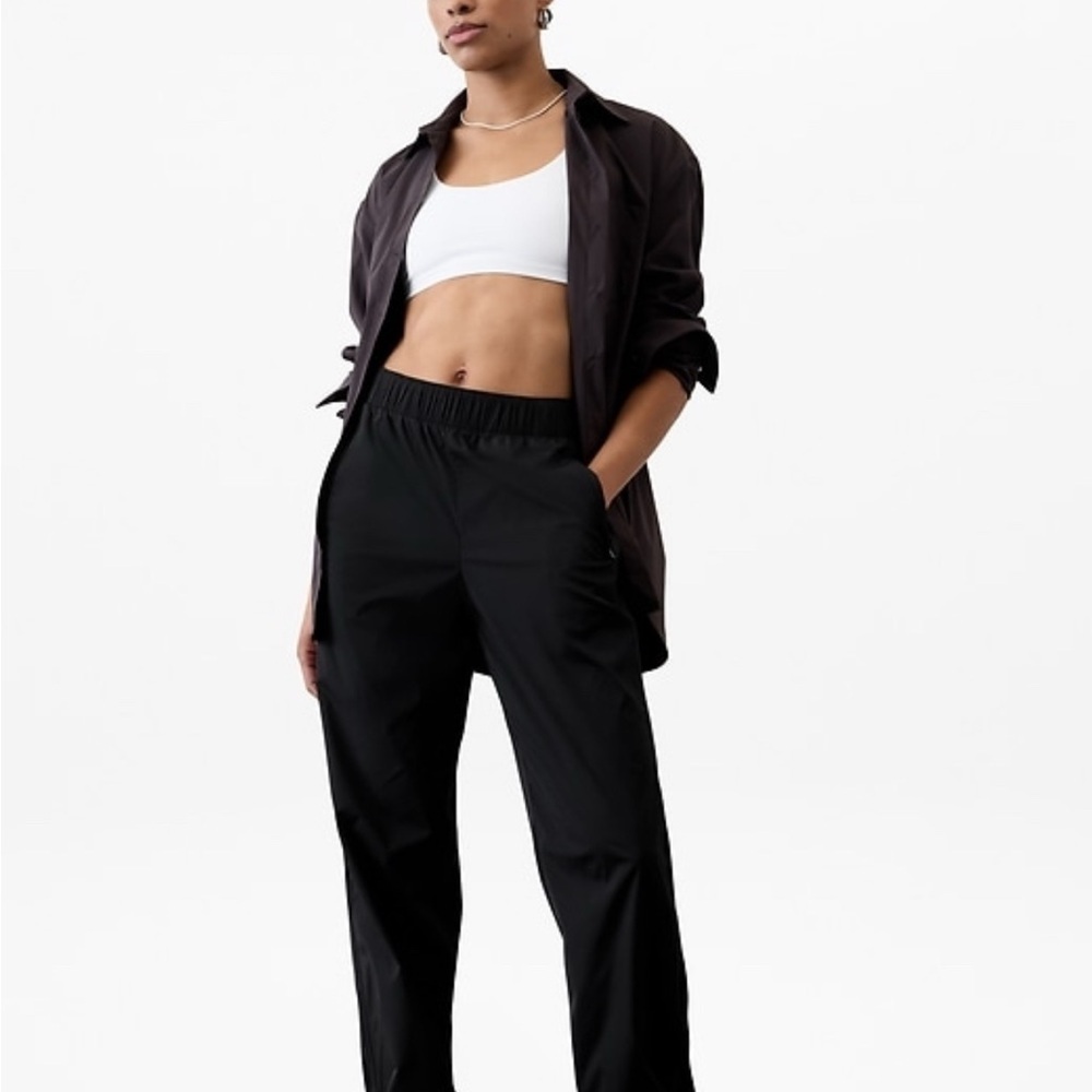 Athleta Black Women's Rise Track Pants - Picture 1 of 6